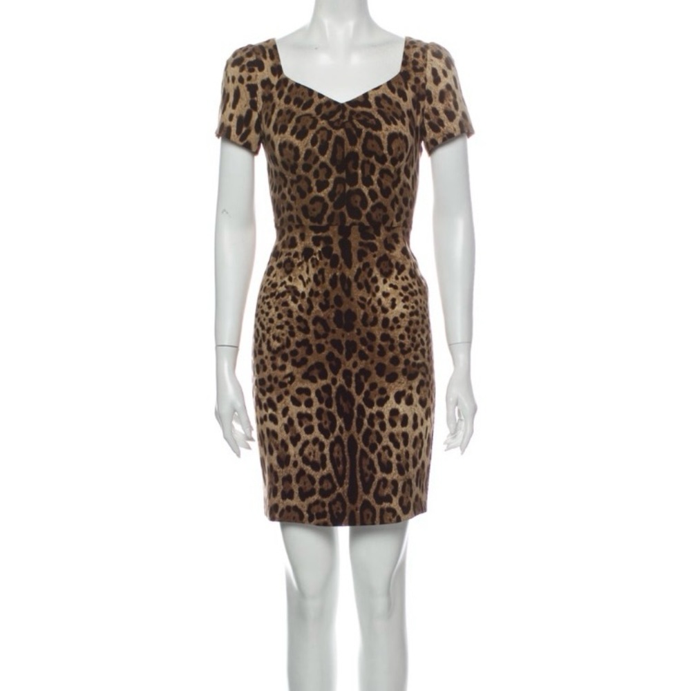 Dolce & Gabbana Brown Leopard Mini Dress